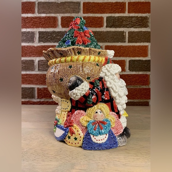 Fitz & Floyd‎ Essentials Santa Claus Christmas Tree Toy Sack Cookie Jar - Picture 4 of 10
